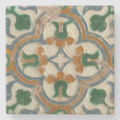 Repro Spain Geometric Azulejos Floral Stenen Onderzetter (Voorkant)