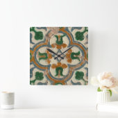 Repro Spain Geometric Azulejos Floral Vierkante Klok (Huis)