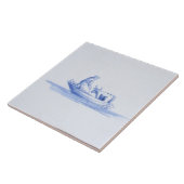 Repro Traditional Fisherman on Boat Delft Tegel Tegeltje (Zijkant)