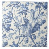 Repro Traditional Floral Blue Delft Tegeltje (Voorkant)