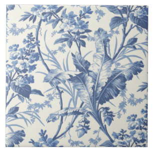 Repro Traditional Floral Blue Delft Tegeltje