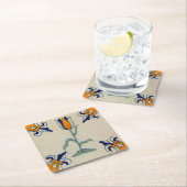 Repro Traditionele gele Tulp Delft Tegel Kartonnen Onderzetters (Insitu)