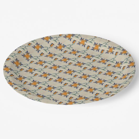 Repro Traditionele gele Tulp Delft Tegel Papieren Bordje (Gekanteld)