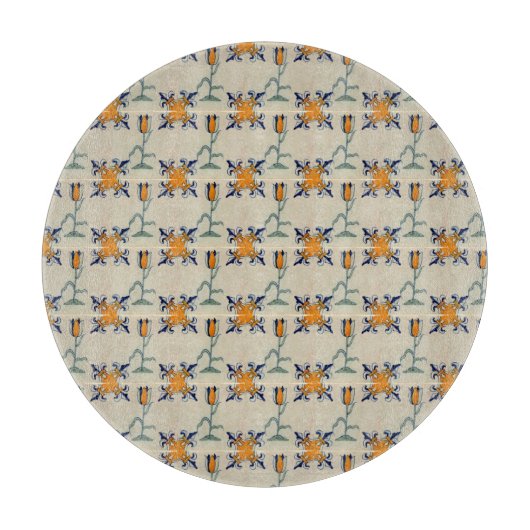 Repro Traditionele gele Tulp Delft Tegel Snijplank (Voorkant)