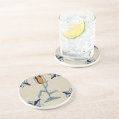 Repro Traditionele gele Tulp Delft Tegel Zandsteen Onderzetter (Zijkant)