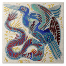 Repro Vibrant De Morgan Water Bird & Eel Colorful Tegeltje