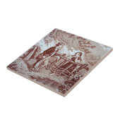 Repro Victoriaans 1880 Sepia Tile "The Hunt" Tegeltje (Zijkant)