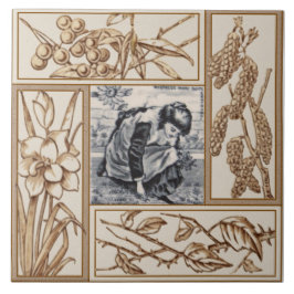 Repro Victoriaans "Contrary Mary" Nursery Rhyme Tegeltje