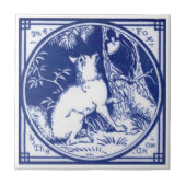 Repro Victoriaans Minton Tile met Wolf Tegeltje (Voorkant)