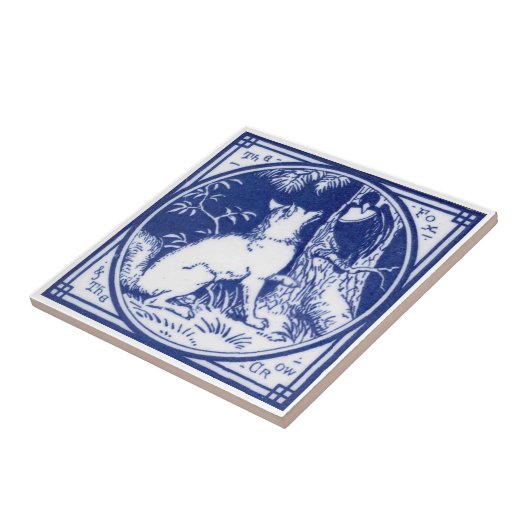 Repro Victoriaans Minton Tile met Wolf Tegeltje (Zijkant)