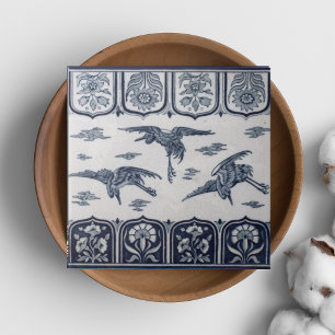 Repro Vintage Minton Blauw en Wit Engelse Tegels Tegeltje