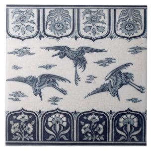 Repro Vintage Minton zwart-witte Engelse tegel Tegeltje