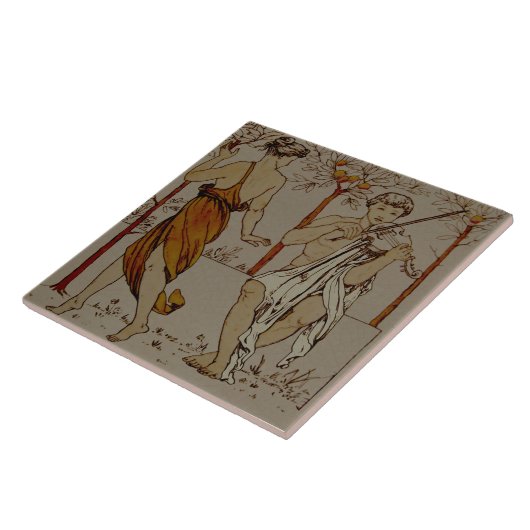 Repro Wedgwood Classical Sinaasappel Grove Violin  Tegeltje (Zijkant)