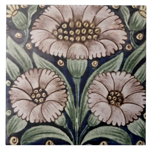 Repro  Witte Rozen Bloemen De Morgan tegels Tegeltje (Voorkant)