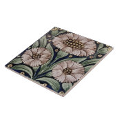 Repro  Witte Rozen Bloemen De Morgan tegels Tegeltje (Zijkant)