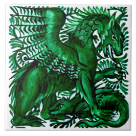 Repro Wm Morgan Green Dragons Parent & Child Tegeltje
