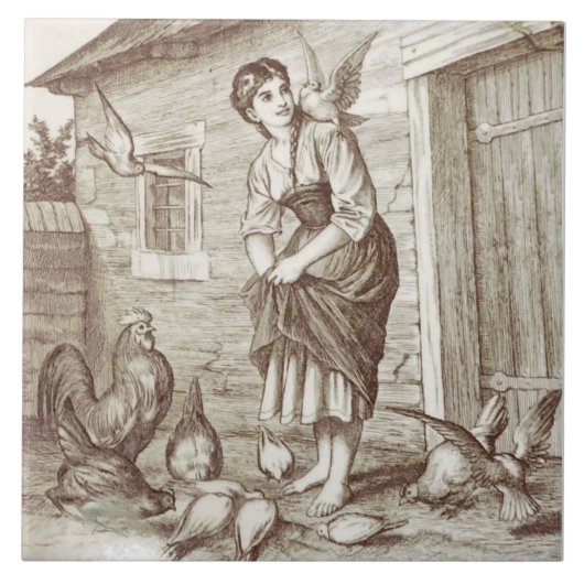 Repro Wm WIse Minton Country Life Sepia Tegeltje (Voorkant)