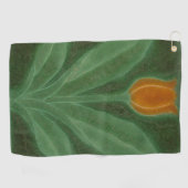 Repro Yellow Green Tulip Art Nouveau Golfhanddoek (Horizontaal)