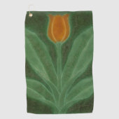 Repro Yellow Green Tulip Art Nouveau Golfhanddoek (Voorkant)