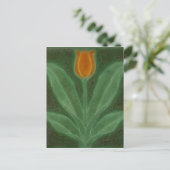 Repro Yellow Green Tulip Art Nouveau Tegel Kaart (Staand voorkant)