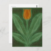 Repro Yellow Green Tulip Art Nouveau Tegel Kaart (Voorkant / Achterkant)