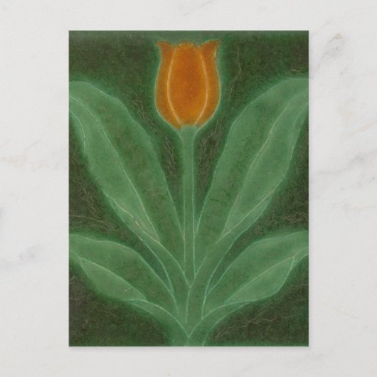 Repro Yellow Green Tulip Art Nouveau Tegel Kaart (Voorkant)