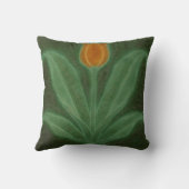 Repro Yellow Green Tulip Art Nouveau Tegel Kussen (Achterkant)