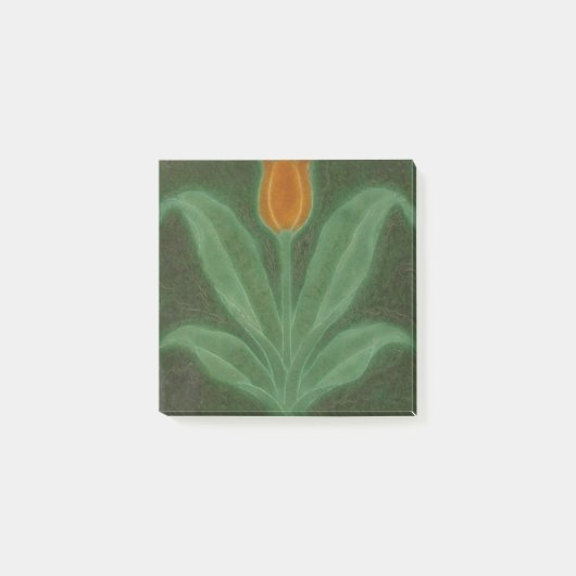 Repro Yellow Green Tulip Art Nouveau Tegel Post-it® Notes (Voorkant)