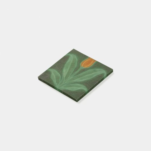 Repro Yellow Green Tulip Art Nouveau Tegel Post-it® Notes (Schuin)
