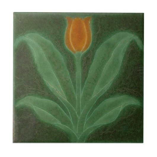 Repro Yellow Green Tulip Art Nouveau Tegel Tegeltje (Voorkant)