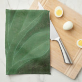 Repro Yellow Green Tulip Art Nouveau Tegel Theedoek (Quarter Fold)