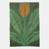 Repro Yellow Green Tulip Art Nouveau Tegel Theedoek (Verticaal)