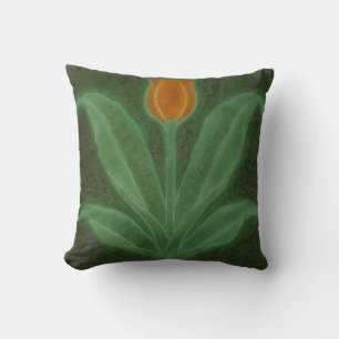 Reproductie Geel Groene Tulp Art Nouveau Tegel Kussen