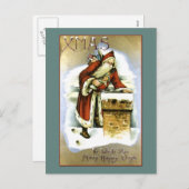  reproductie Kerstman Kerst Kaart (Voorkant / Achterkant)