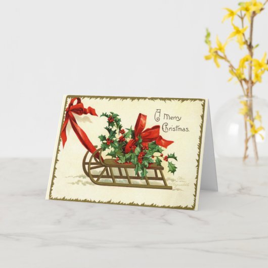  reproductie met prettige kerstcadeaus kaart (Gele Bloem)