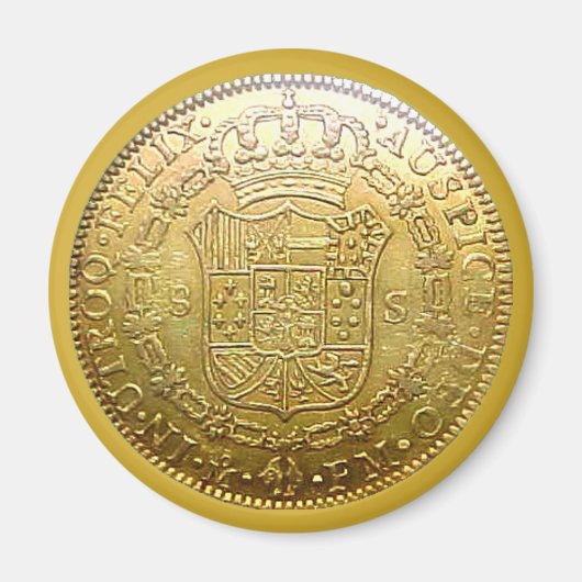 Reproductie Spaanse goudstaven voor Doubloon Magneet (Voorkant)
