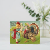  reproductie - Thanksgiving Turkije Briefkaart (Staand voorkant)