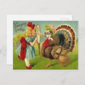  reproductie - Thanksgiving Turkije Briefkaart (Voorkant / Achterkant)
