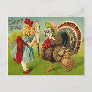 reproductie - Thanksgiving Turkije Briefkaart