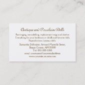 reproductie van Antiek bisquetpop Visitekaartje (Achterkant)