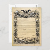 Reproductie van de emancipatieproclamatie briefkaart (Voorkant / Achterkant)