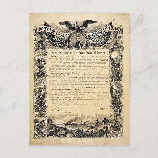 Reproductie van de emancipatieproclamatie briefkaart (Voorkant)