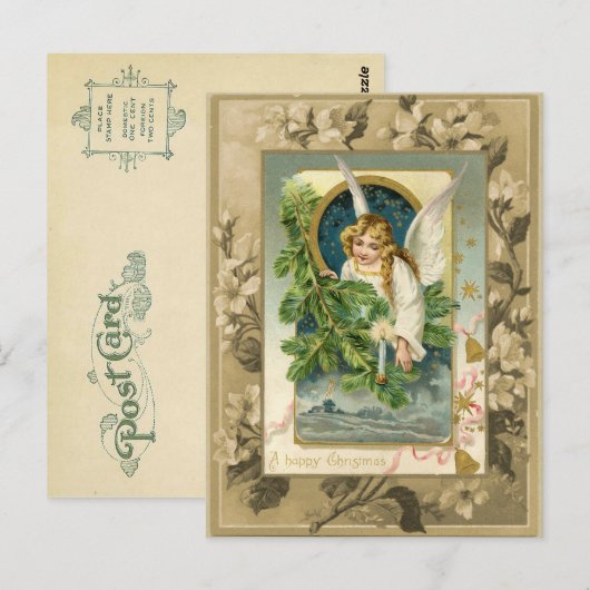  reproductie van de kerstengel briefkaart (Voorkant / Achterkant)