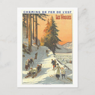 Reproductie van een oude reisposter voor de Vogeze Briefkaart