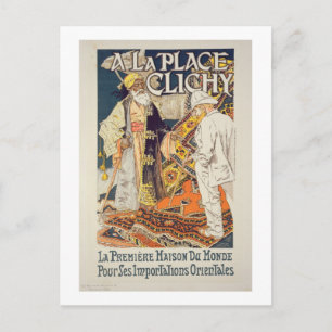 Reproductie van een poster adverteren "A La Place  Briefkaart