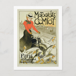 Reproductie van een Poster Adverteren Comiot Motor Briefkaart