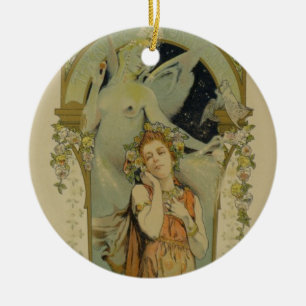 Reproductie van een poster adverteren de opera 'Me Keramisch Ornament