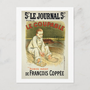 Reproductie van een poster adverteren de roman "Le Briefkaart