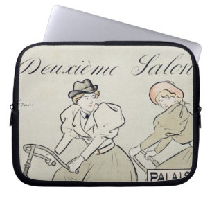 Reproductie van een poster adverteren de "Salon du Laptop Sleeve