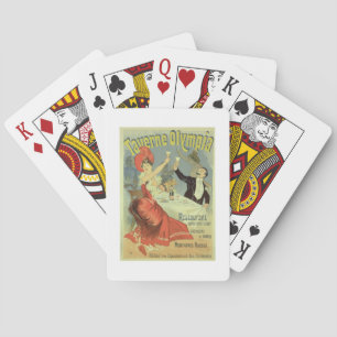 Reproductie van een poster adverteren de "Taverne" Pokerkaarten